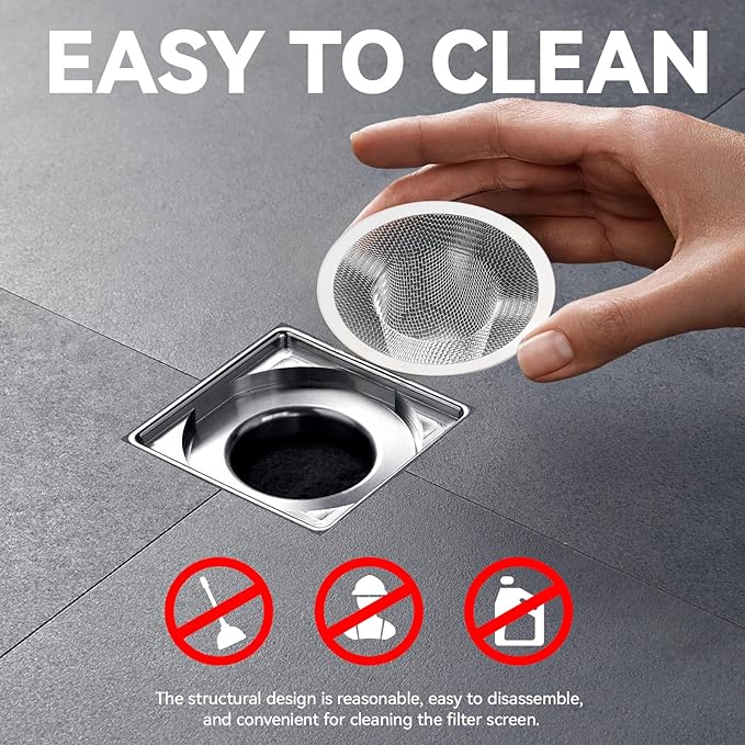 HNYYZL 4.5" Top / 2.5" and 2.125" Top / 1" Basket Drain Strainer, 4Pcs Sink Drain Hair Catcher, Bathroom Sink Drain Strainer