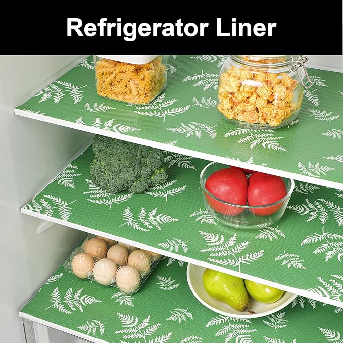 Cooyes Shelf Liner Drawer Liners, Shelf Liners for Kitchen Cabinets, Non Adhesive Cabinet Liner, EVA Waterproof Non-Slip Refrigerator Liners for Kitchen, Drawer（17.5" W x 360" L）