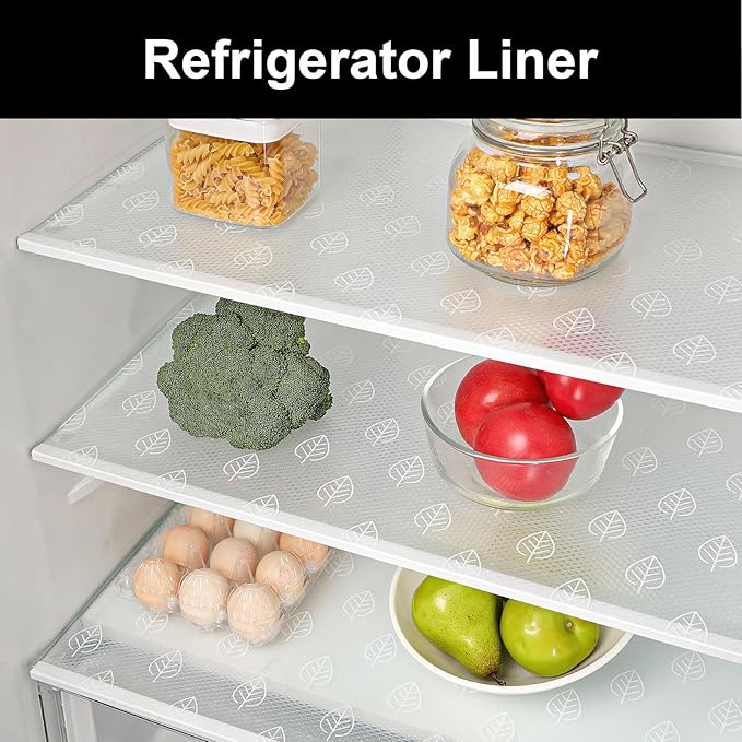 Cooyes Shelf Liner Drawer Liners, Shelf Liners for Kitchen Cabinets, Non-Adhesive Cabinet Liner, EVA Waterproof Non-Slip Refrigerator Liners for Kitchen Drawers（11.8" W x 118" L）