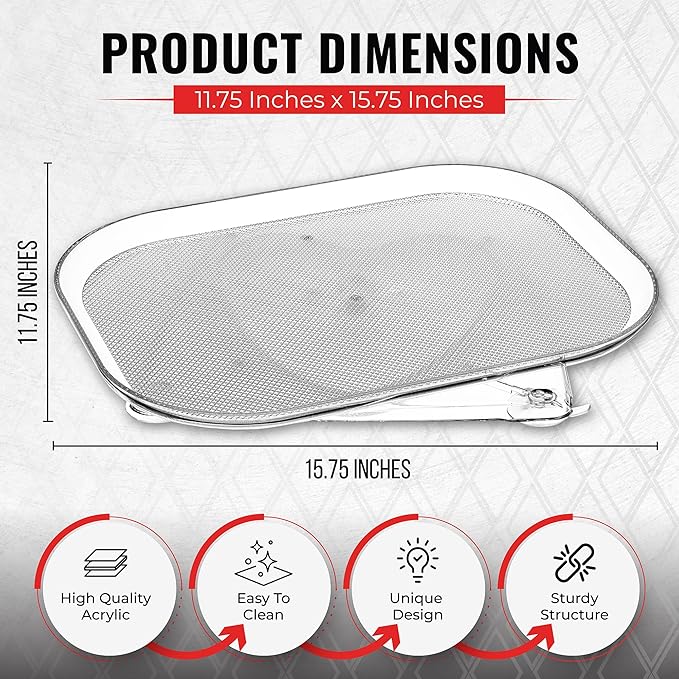 Oizeir Refrigerator Lazy Susan Turntable – Clear Rectangular Fridge Organizer with Suction Cups, 360° Rotating Tray for Side-by-Side Refrigerators, Cabinet & Pantry Organization
