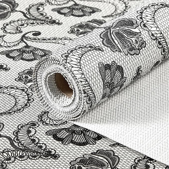 ALIUNI Drawer and Shelf Liner, Non-Slip Kitchen Cabinet Liners Non-Adhesive Thick Strong Grip Waterproof Washable Mats Protect Dresser Shelves Cupboard Bathroom Cabinets, Boho: Floral, 12 in X 20 FT