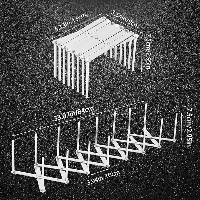 JINGIHE Pots and Pans Organizer, Adjustable Kitchen Cabinet Pantry Organization Storage Rack, Expandable Stainless Steel Holder for Pot Lid Cutting Board Bakeware Dishes Cookware （10-tier）