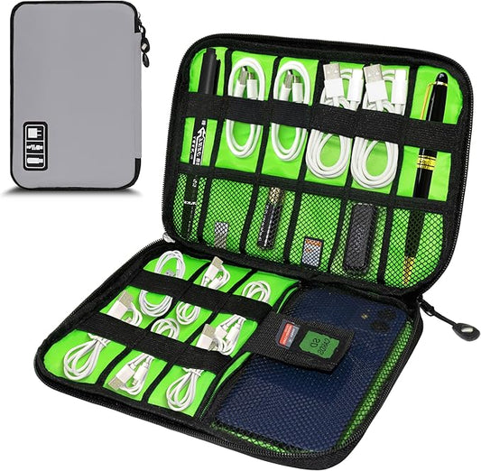 Miavers Electronics Organizer,Travel Cord Organizer Pouch, Portable Cable Organizer Bags,Travel Electronic Accessories Storage Case for Cables, Cords, Charger, Phone (Gray)