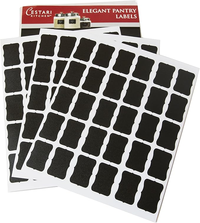 Cestari Chalkboard Labels: Mini Decorative Chalk Stickers - Set of 90 Premium Reusable Blackboard Stickers - Stylish Home Organization, Wedding Decorations, Party Favors, Crafts, Labels for Mason Jars
