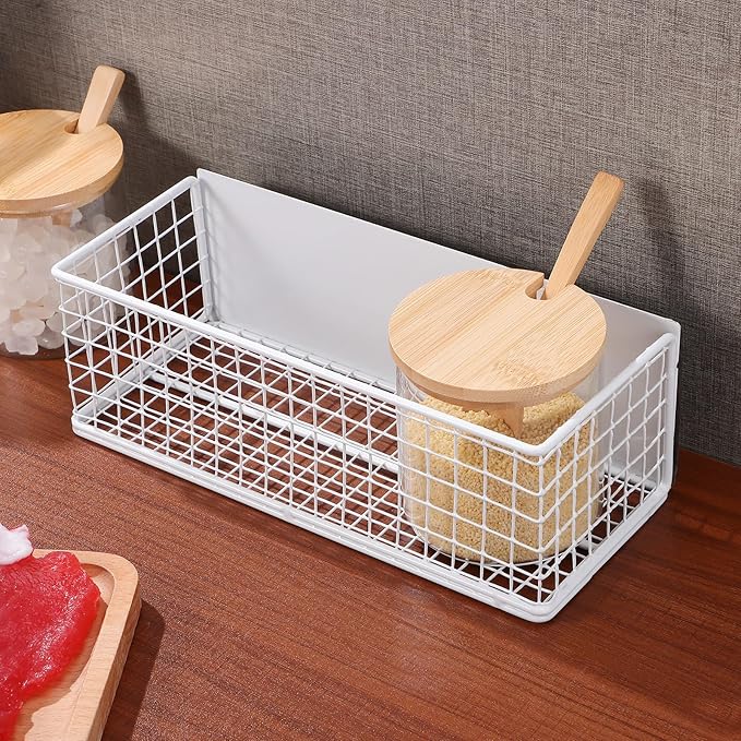 Magnetic Fridge Storage Rack Hanging Spice Rack Large White Magnetic Organizer Kitchen Supplies for Refrigerator Side Storage