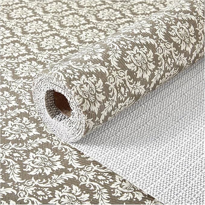 ALIUNI Drawer and Shelf Liner, Non-Slip Kitchen Cabinet Liners Non-Adhesive Thick Strong Grip Waterproof Washable Mats Protect Dresser Shelves Cupboard Bathroom Cabinets, Boho: Beige, 12 in X 10 FT
