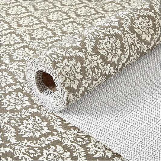 ALIUNI Drawer and Shelf Liner, Non-Slip Kitchen Cabinet Liners Non-Adhesive Thick Strong Grip Waterproof Washable Mats Protect Dresser Shelves Cupboard Bathroom Cabinets, Boho: Beige, 12 in X 10 FT