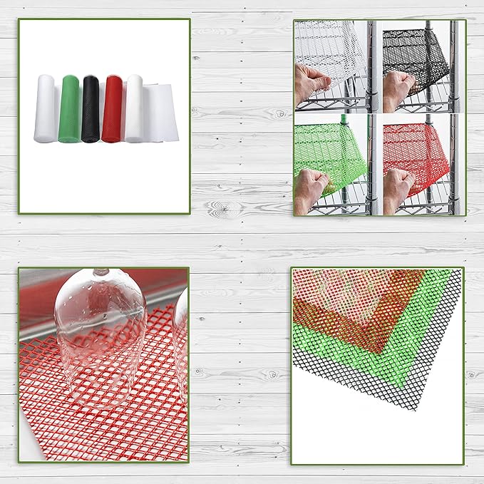 AME D'ESSENCE Bar Shelf Liner 24" x 480" Clear Plastic Mesh Liner for Glassware Non Slip Drawer Liner Commercial Grade