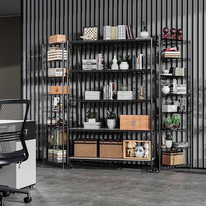 Ufurpie 5 Tier Wire Shelving Unit 7500lbs Capacity NSF Metal Shelf, Heavy Duty Adjustable Shelf Liners Storage Rack for Commercial Grade Utility Steel Rolling Shelving, 82" H X 60" L X 24" D
