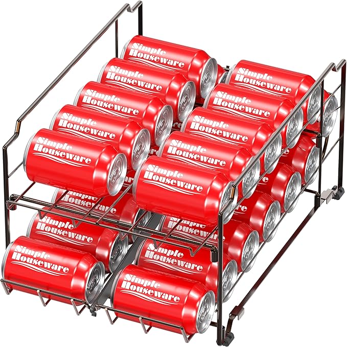 Simple Houseware Dual Row Front Loading Stackable Can Dispenser, Bronze