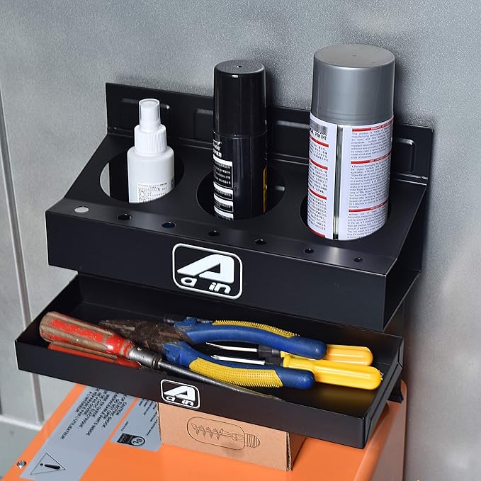 A A IN Magnetic Toolbox Tray Set, Tool Box holder Accessories for Tool Organizer,Garage Storage, 2 Trays, Can Caddy, Paper Towel & Screwdriver Holder (A049)