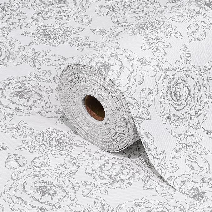 Gopas Drawer and Shelf Liners for Kitchen Cabinets Non-Adhesive Cabinet Liners Strong Grip Non Slip Waterproof Contact Paper for Cabinets and Drawers Shelves Cupboard,Flower,12IN X 20FT