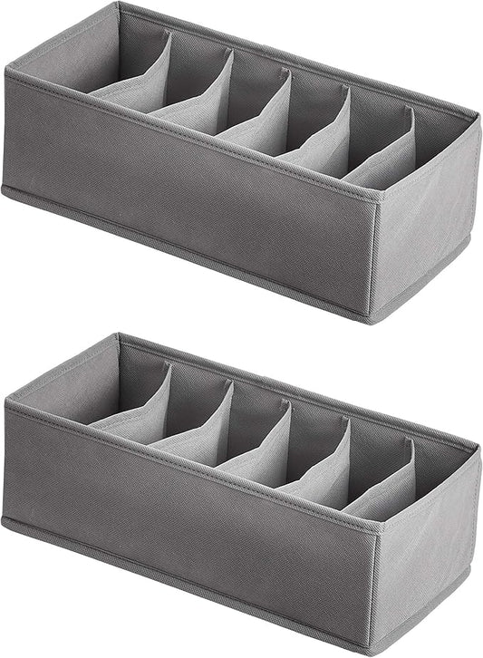 Amazon Basics Underwear Dresser Drawer Organizers, Gray | Pack of 2