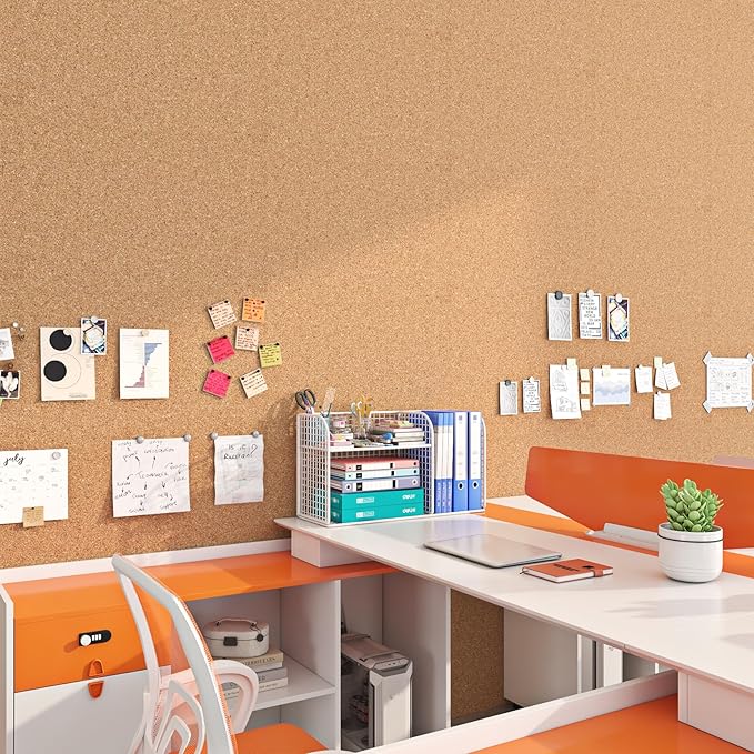 Yenhome 24"X118" Cork Roll Shelf Liner Self Adhesive Cork Board Roll for Walls Drawer Liners Peel and Stick Corks Shelf Liner Think Corkboards for Office Wall Classroom Kitchen Cabinet