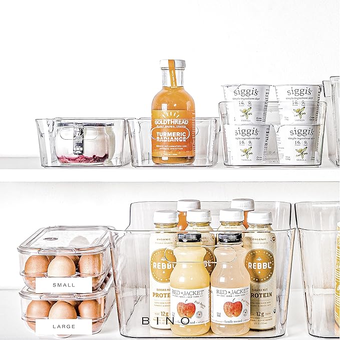 BINO Plastic Egg Container for Refrigerator - Clear, 21 Count, Sturdy, Durable