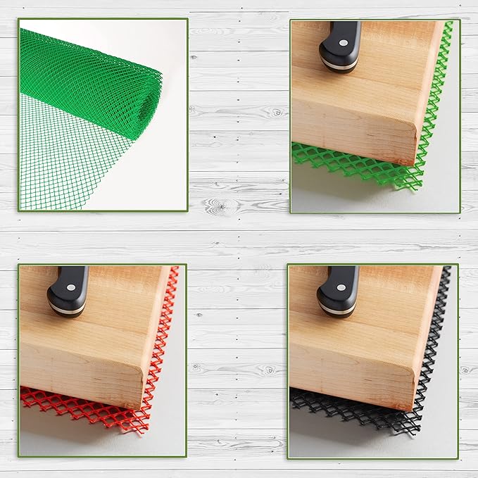 AME D'ESSENCE Bar Shelf Liner 24" x 480" Black Plastic Mesh Liner for Glassware Non Slip Drawer Liner Commercial Grade