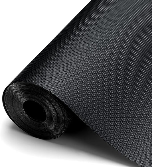 YACEYACE Drawer Liners for Kitchen Cabinets, Black 12” x 10 FT Shelf Liner Non Slip Waterproof Mat for Protection Table, Desk, Cupboard, Cabinets