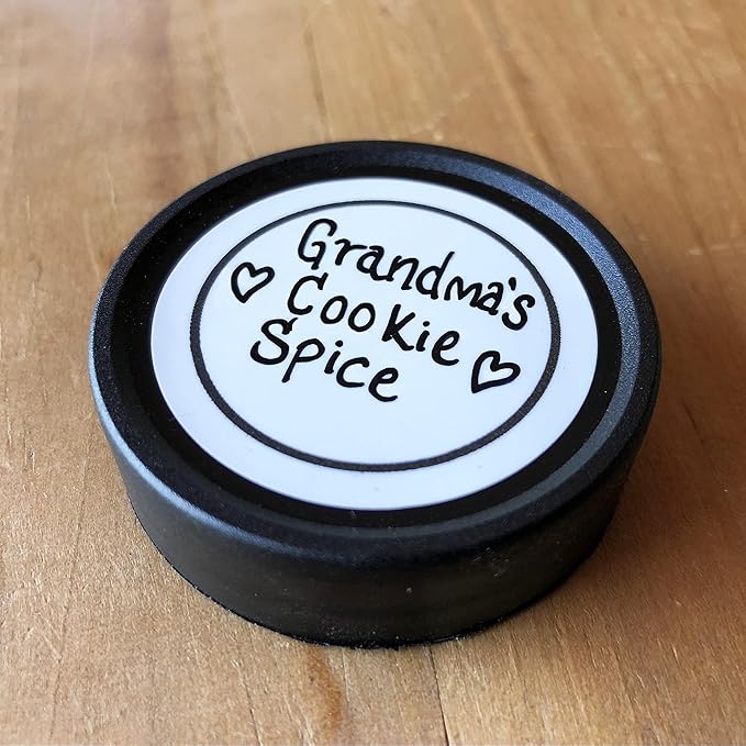 AllSpice 70 White Water Resistant Round Spice Jar Labels Set 1.5"- Fits Penzeys Jars- Blank