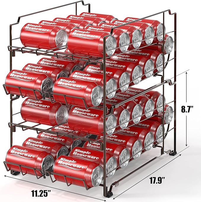 Simple Houseware Dual Row Front Loading Stackable Can Dispenser, Bronze