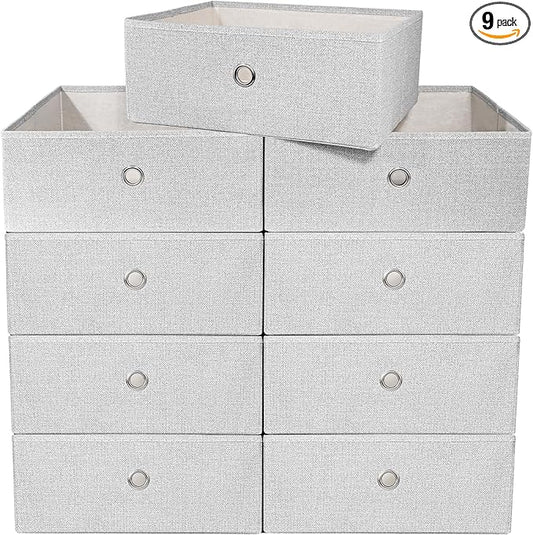 SHAWKEN Drawer Organizer Clothes, 9-Pack Collapsible Cube Storage Bin for Versatile Home and Closet Organizers and Storage