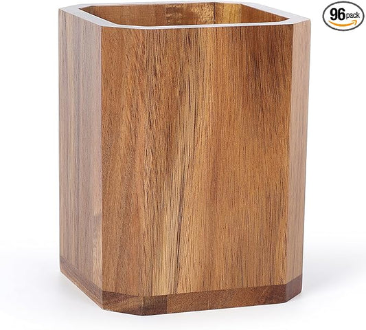 Kitchen Utensils Holder for Countertop: Wooden Utensil Crocks - Cooking Spoons Organizer
