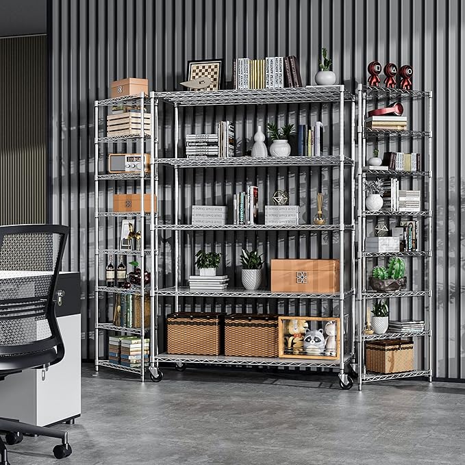 Ufurpie 5 Tier Wire Shelving Unit 7500lbs Capacity NSF Metal Shelf, Heavy Duty Adjustable Shelf Liners Storage Rack for Commercial Grade Utility Steel Rolling Shelving, 82" H X 60" L X 24" D