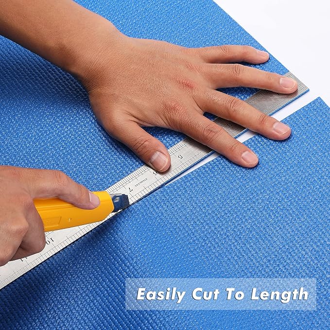 CASOMAN Professional Tool Box and Drawer Liner, Blue, Easy Cut Non-Slip Foam Rubber Toolbox Drawer Liner Mat - Adjustable Thick Cabinet Liners, 18inch (Wide) X 24feet (Long)