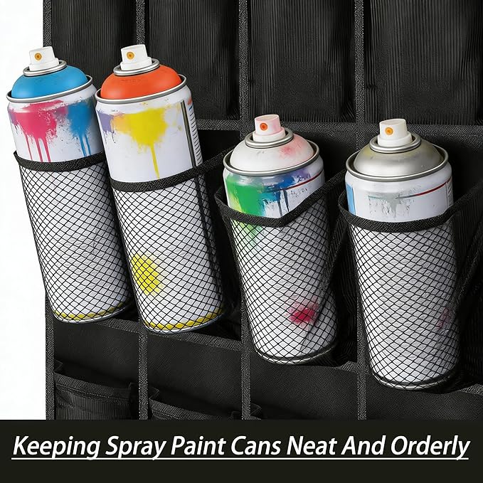 Spray Paint Can Holder Storage Rack,Wall Mounted Metal Paint Bottle Organizer,24 Can aerosol can holder,for Garage and Craft Workroom Bottle Organizer, Wall Mount Aerosol Holder