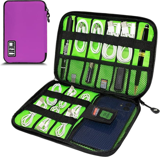 Miavers Electronics Organizer,Travel Cord Organizer Pouch, Portable Cable Organizer Bags,Travel Electronic Accessories Storage Case for Cables, Cords, Charger, Phone (Rosered)