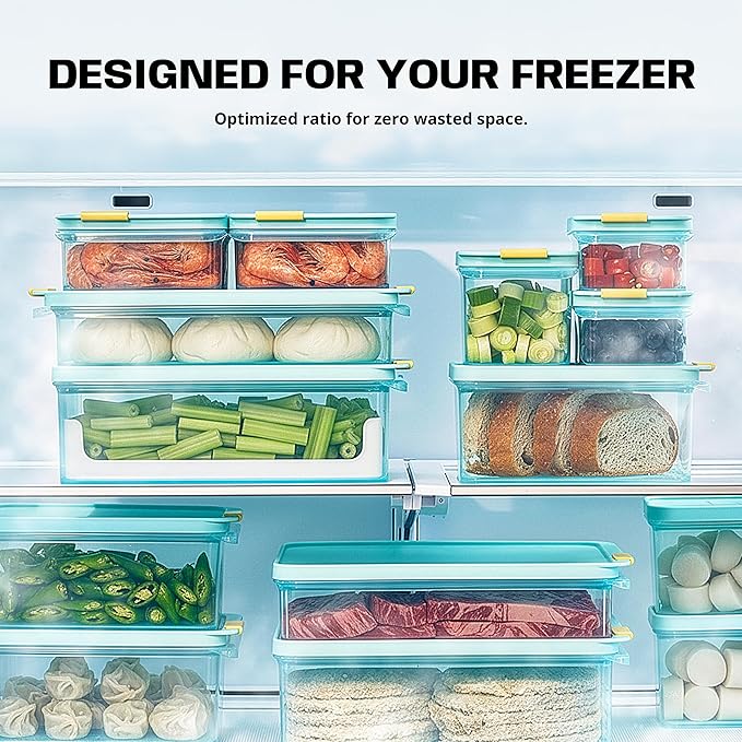 LocknLock HFL105 Freezer Fit Plastic Food Storage Container with Lid for Kitchen, Lunch, Meal Prep, and Leftovers, BPA-Free, Airtight, Leakproof, Microwave, Dishwasher-Safe, 2.2L