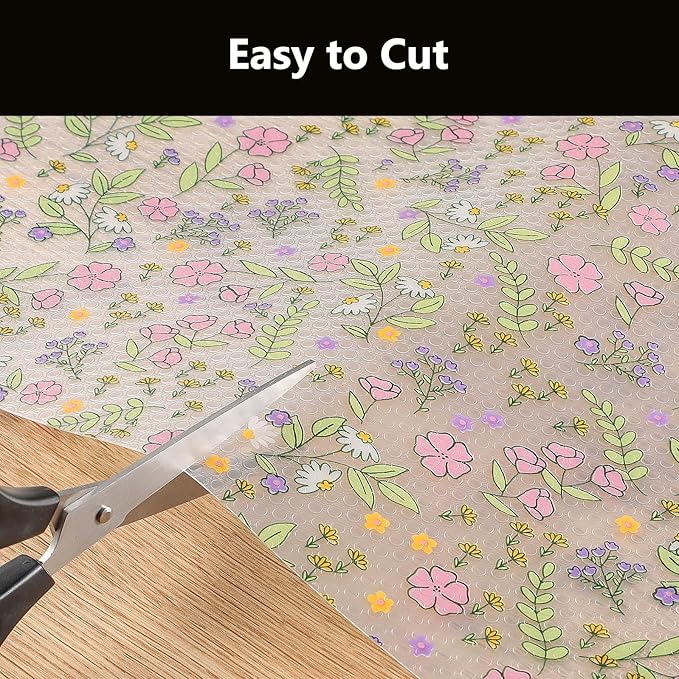 INNOLITES Shelf Liners for Kitchen Cabinets, Non-Adhesive Drawer Liner, Waterproof Shelf Paper Pink Floral, Durable Easy to Clean for Refrigerator, Shelves (Pink Rose, 17.7" x 78.7")