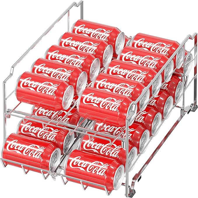 Simple Houseware Dual Row Front Loading Can Dispenser, Chrome