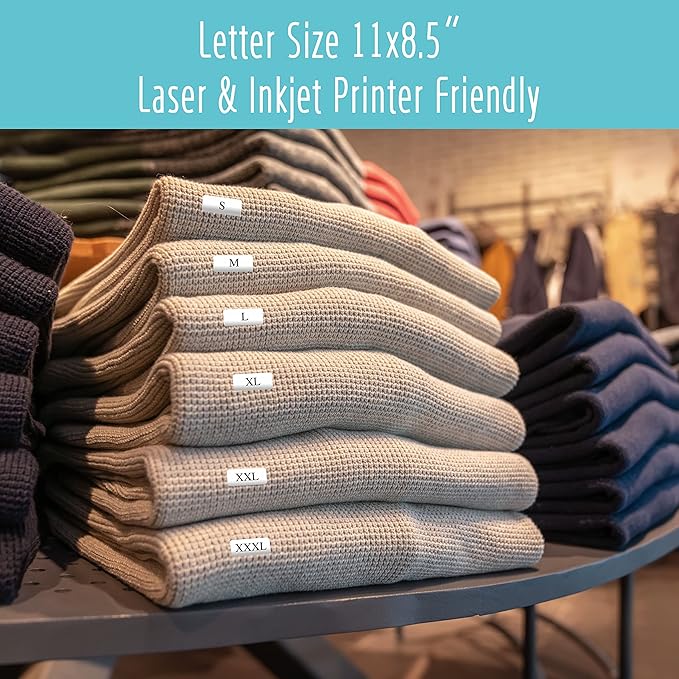 1540 White Rectangular Labels, White Code Labels Water/Oil/Tear Proof Stickers Removable No Residue for Bins, Kitchen Containers (Each Sheet is Letter Size 8.5” x 11”)