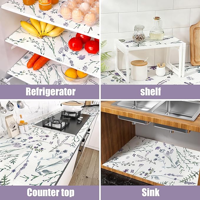 Non-Slip Shelf Liner for Kitchen Cabinets Non Adhesive Strong Grip Drawer Liner,12In x 20Ft,Waterproof Kitchen Cabinet Liner for Shelves,Refrigerator,Dresser,Cupboard Liners,Easy to Clean