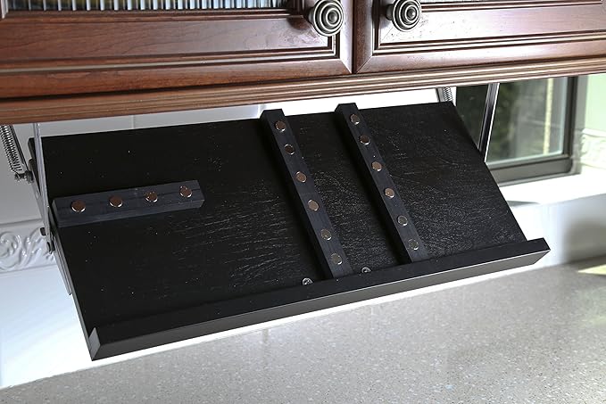 The Drop Block Under Cabinet Knife Storage - Multiple Sizes and Colors Available (Black/Ebony, Large)