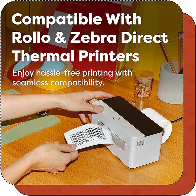 Aegis Adhesives - 3” X 2” Direct Thermal Labels for Shipping, Postage, Perforated & Compatible with Rollo, Zebra, & Other Desktop Label Printers (12 Rolls, 700/Roll)