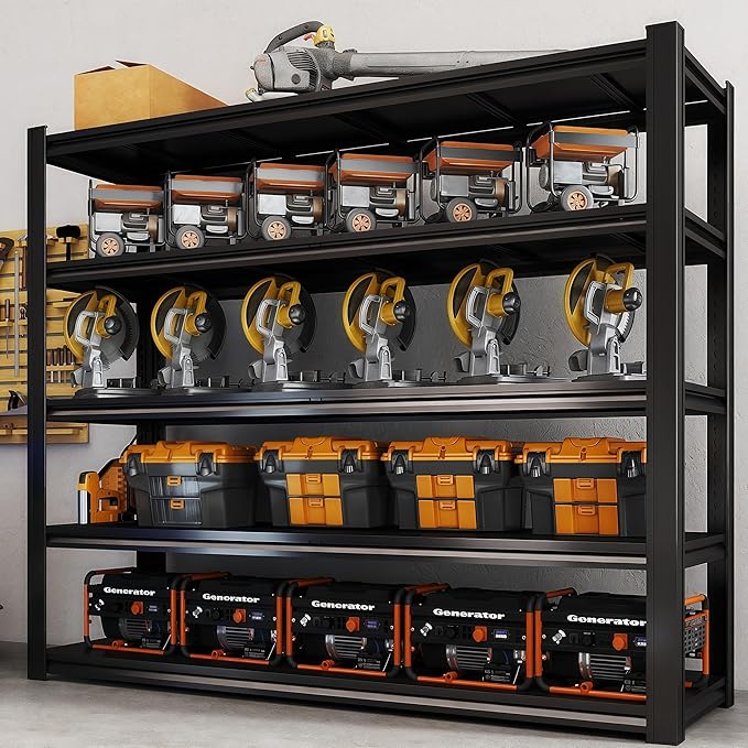 72“H Garage Shelving Heavy Duty Storage Shelves 3500 LBS Adjustable Metal Shelving Uints and Storage for Garage,Warehouse,School,Commercial,Business，62 "W x 24 "D x 72 "H (72 * 62 * 24)