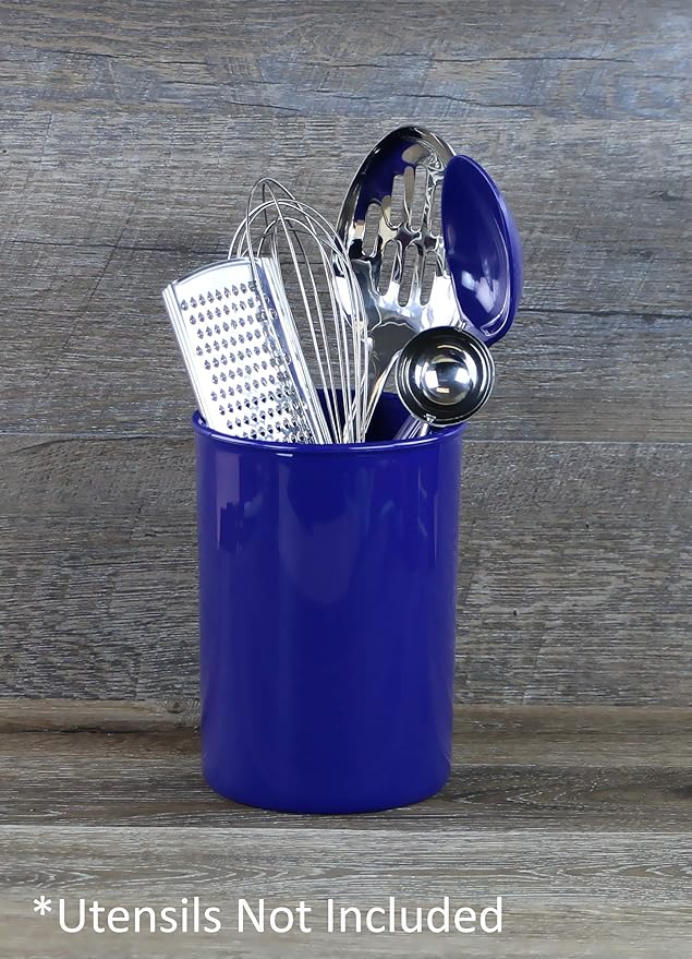 Reston Lloyd Calypso Basics Multipurpose Cookware Storage Crock, Kitchen Countertop & Office Organization, Durable & BPA-Free Plastic, by Reston Lloyd Utensil Holder, Indigo