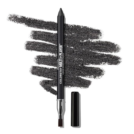 REVLON ColorStay Multiplayer Liquid-Glide Eye Pencil, Multi-Use Makeup With Blending Brush, Blends Then Sets, Creamy Texture, Waterproof, Smudge-proof, Longwearing, 401 Checkmate, 0.03 Oz