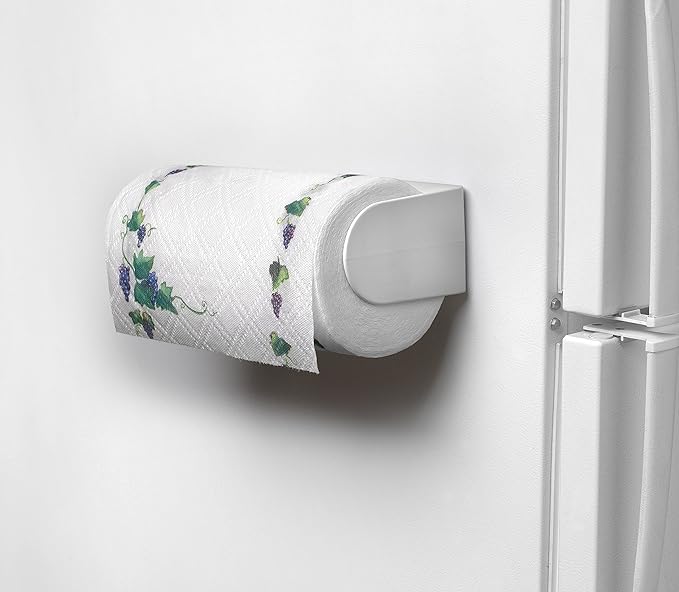 Spectrum Diversified Magnetic Paper Towel Holder, Magnetic Mounted Paper Towel Dispenser for Kitchen & Garage, Holds Both Standard & Jumbo Rolls