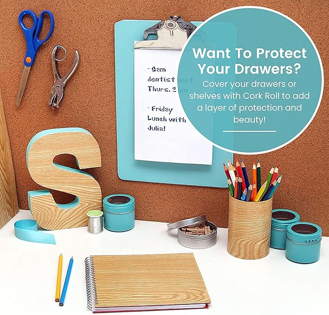 Con-Tact Brand Multi-Purpose Cork Shelf Liner, 18" x 4', Brown, Pack of 6