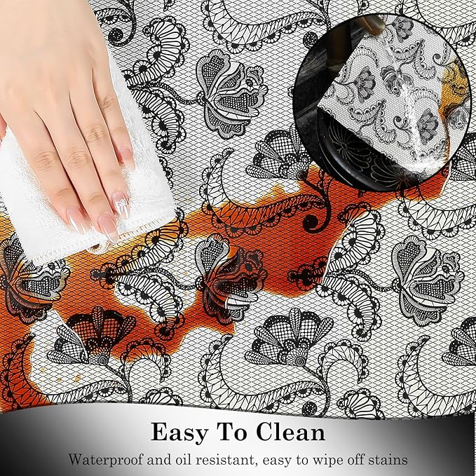 ALIUNI Drawer and Shelf Liner, Non-Slip Kitchen Cabinet Liners Non-Adhesive Thick Strong Grip Waterproof Washable Mats Protect Dresser Shelves Cupboard Bathroom Cabinets, Boho: Floral, 18 in X 10 FT
