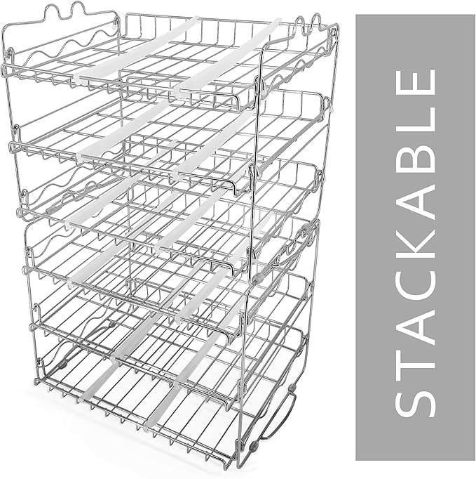 Che'mar Can Organizer for Pantry - Stackable Can Rack for 36 Cans, Canned Food Storage, Pantry Shelf, Kitchen Cabinet or Countertop. (Chrome) | for Pantry, Canned Food Storage, Pantry Shelf, Kitchen Cabinet, Countertop
