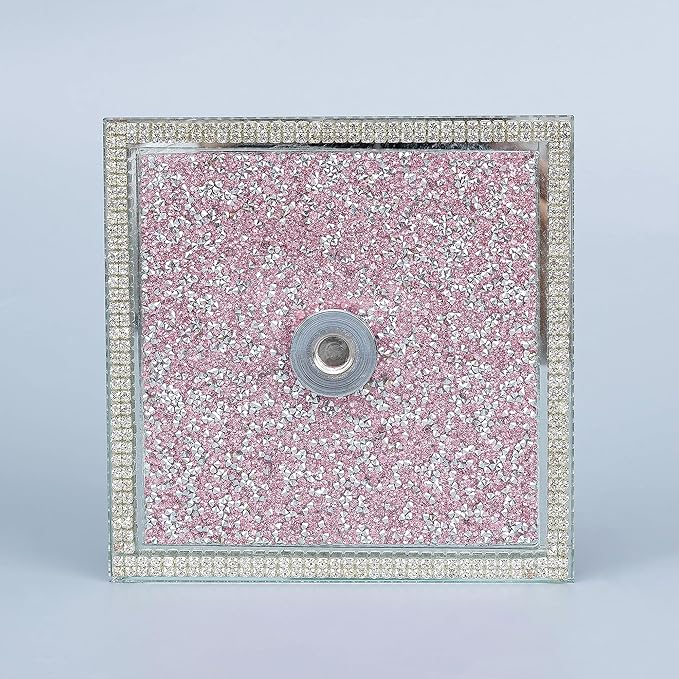 Hochance Pink Crystal Standing Paper Towel Roll Holder Countertop Weighted Rack,Glam Cute Bling Rhinestone Jeweled Diamonds Modern Decoration Christmas Housewarming Gifts for Kitchen Home Bar