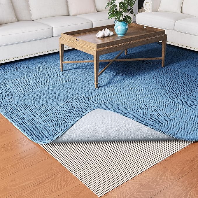 Jorvila Non-Slip Rug Pad Gripper 2x4 Feet, Anti Skid Mat for Under Area Rugs, Keeps Rugs in Position and Safe, Thick Cushioned Carpet Pad for Hardwood Floors Protection